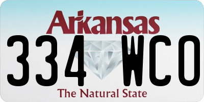 AR license plate 334WCO