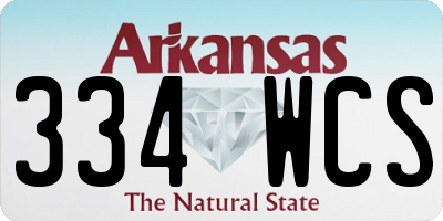 AR license plate 334WCS
