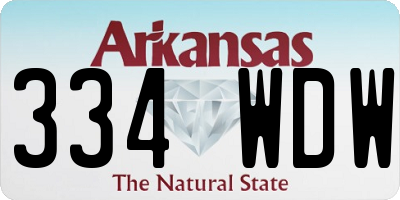 AR license plate 334WDW