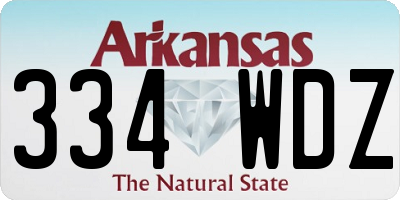 AR license plate 334WDZ