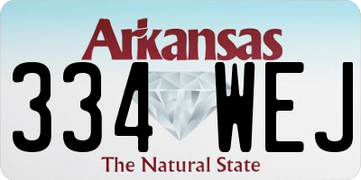AR license plate 334WEJ