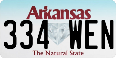 AR license plate 334WEN