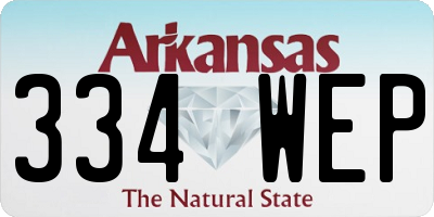 AR license plate 334WEP