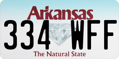AR license plate 334WFF