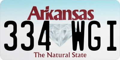 AR license plate 334WGI