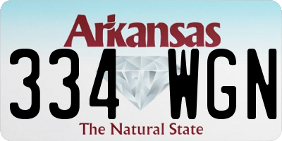 AR license plate 334WGN