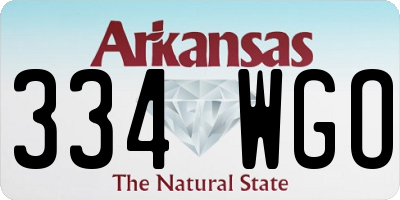 AR license plate 334WGO