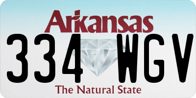 AR license plate 334WGV