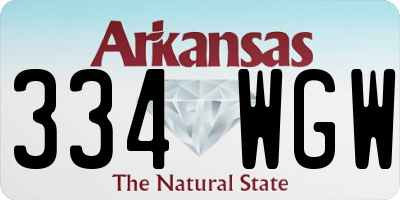 AR license plate 334WGW