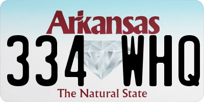 AR license plate 334WHQ