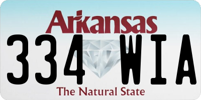AR license plate 334WIA