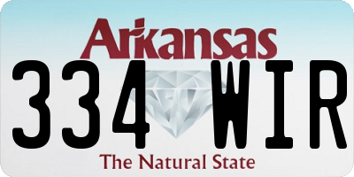 AR license plate 334WIR