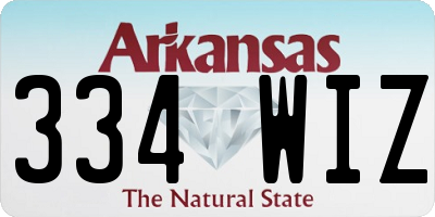 AR license plate 334WIZ