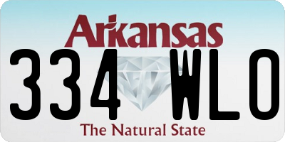AR license plate 334WLO