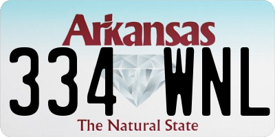 AR license plate 334WNL