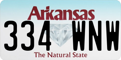 AR license plate 334WNW