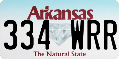 AR license plate 334WRR