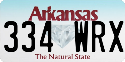 AR license plate 334WRX