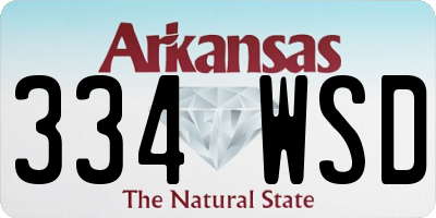 AR license plate 334WSD