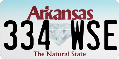 AR license plate 334WSE