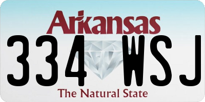 AR license plate 334WSJ