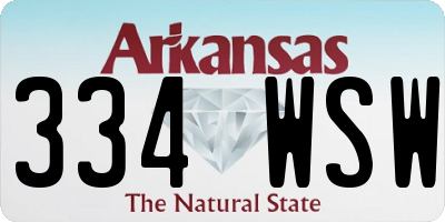 AR license plate 334WSW