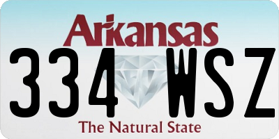 AR license plate 334WSZ