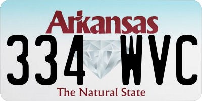 AR license plate 334WVC