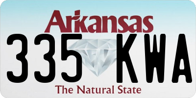 AR license plate 335KWA