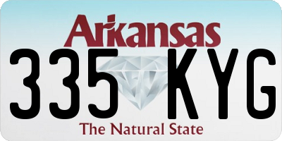 AR license plate 335KYG
