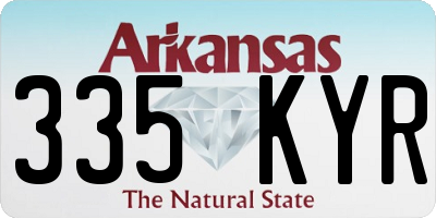 AR license plate 335KYR
