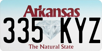 AR license plate 335KYZ