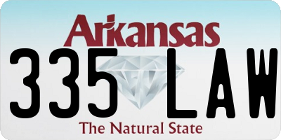 AR license plate 335LAW