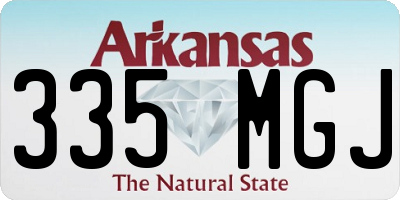 AR license plate 335MGJ