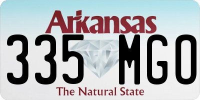 AR license plate 335MGO
