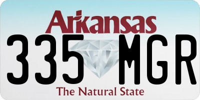 AR license plate 335MGR