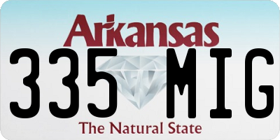 AR license plate 335MIG