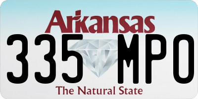 AR license plate 335MPO