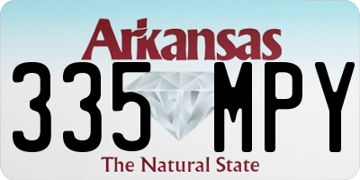 AR license plate 335MPY