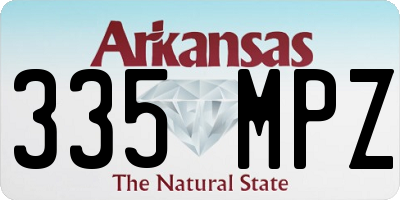 AR license plate 335MPZ