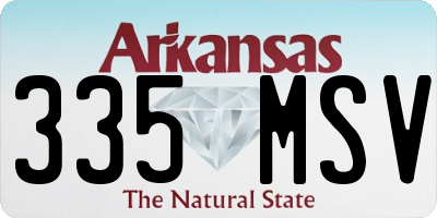 AR license plate 335MSV