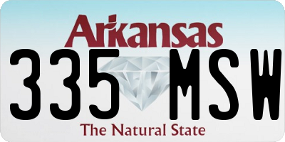 AR license plate 335MSW