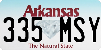 AR license plate 335MSY