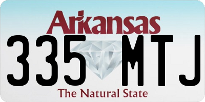 AR license plate 335MTJ