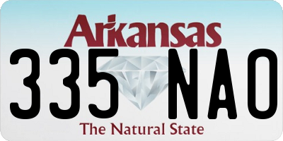 AR license plate 335NAO