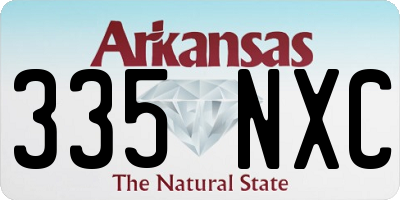 AR license plate 335NXC