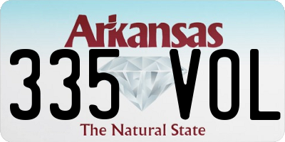 AR license plate 335VOL