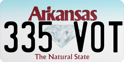 AR license plate 335VOT