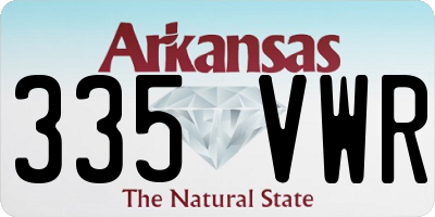 AR license plate 335VWR