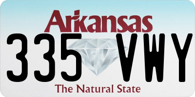 AR license plate 335VWY